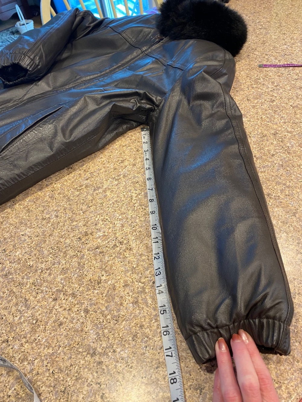 Vintage Reversible Fur & Leather Bomber Jacket Small - Picture 3 of 16